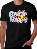 Bee Happy Graphic Tee - Black