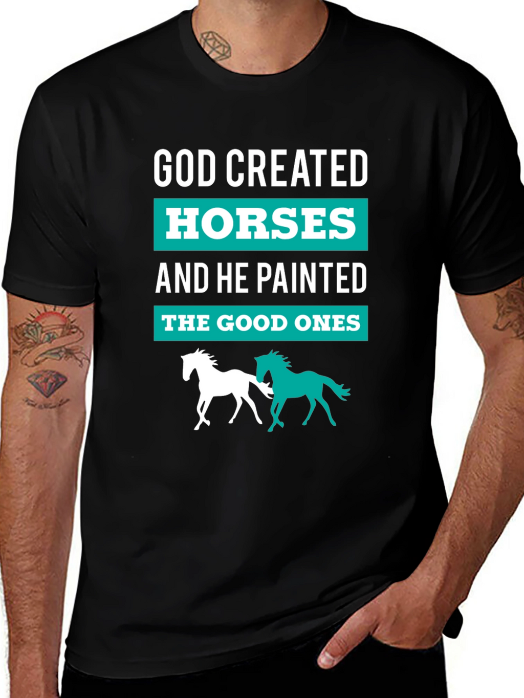 God Created Horses T-Shirt - Equestrian Tee