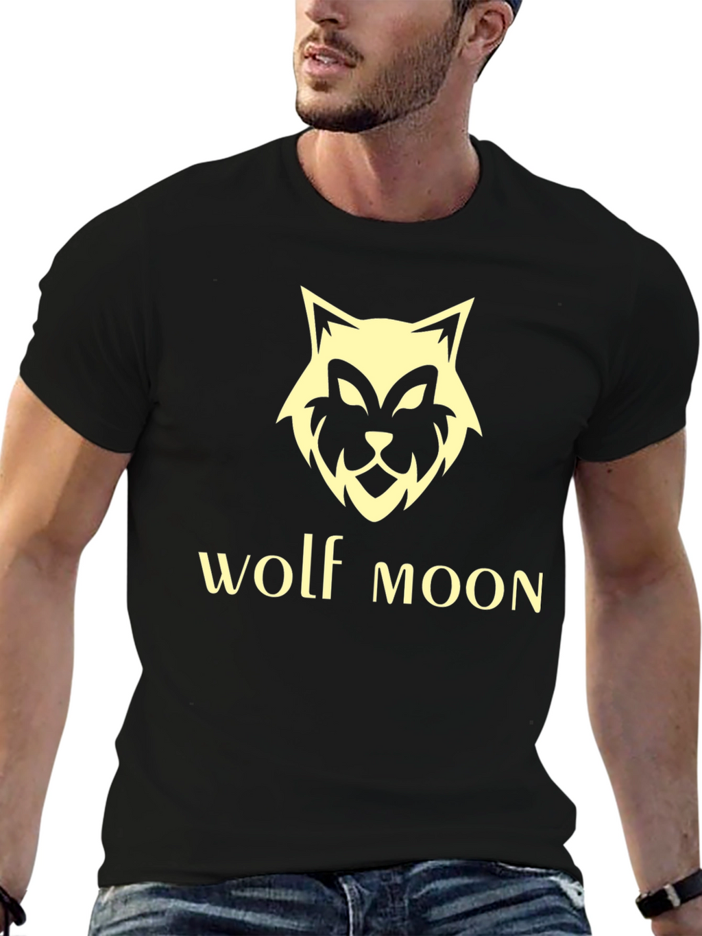 Wolf Moon Graphic T-Shirt - Black Tee