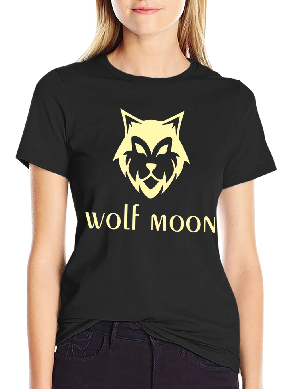 Wolf Moon Graphic T-Shirt - Black Tee