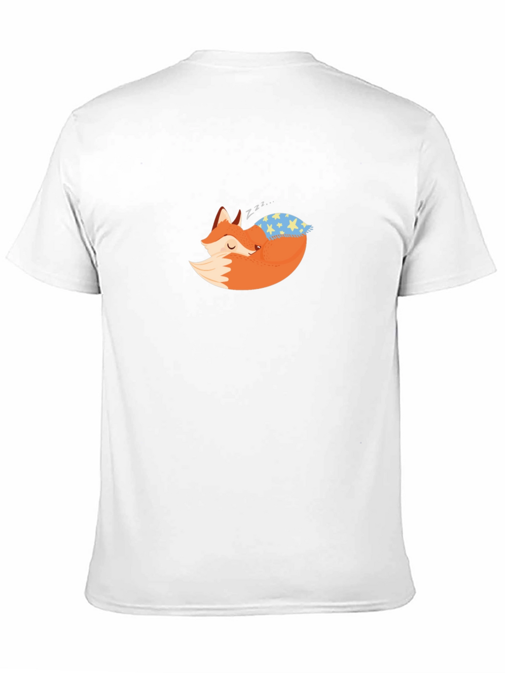 Fox Sleeping on Pillow Black T-Shirt