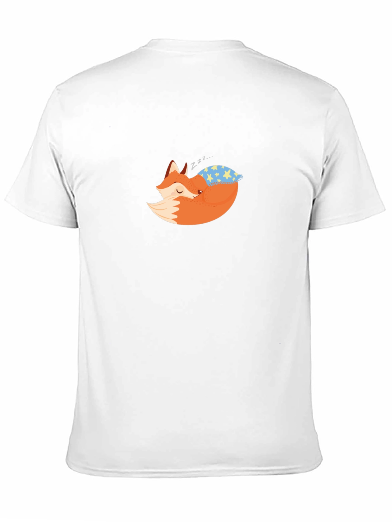 Fox Sleeping on Pillow Black T-Shirt