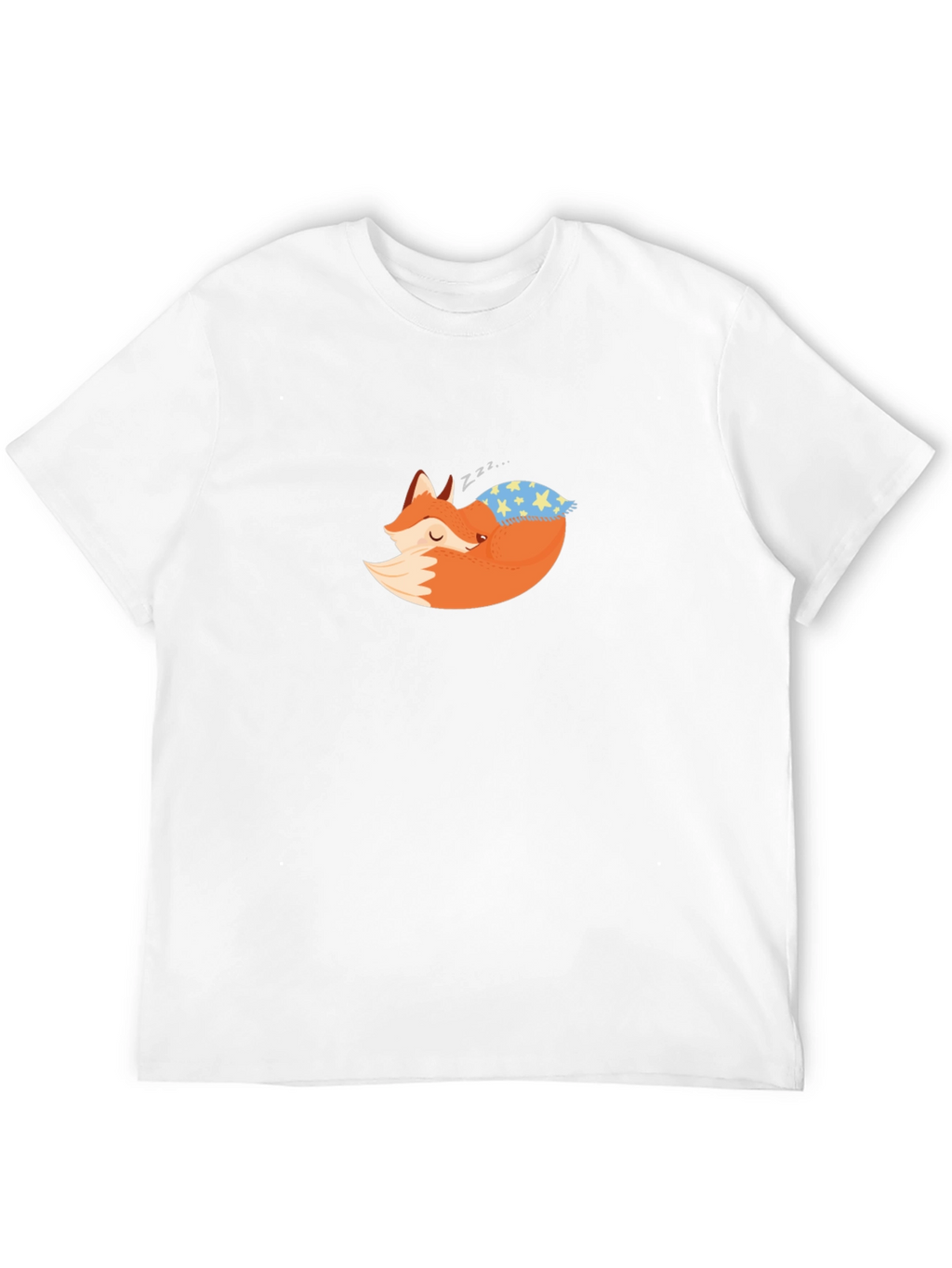 Fox Sleeping on Pillow Black T-Shirt
