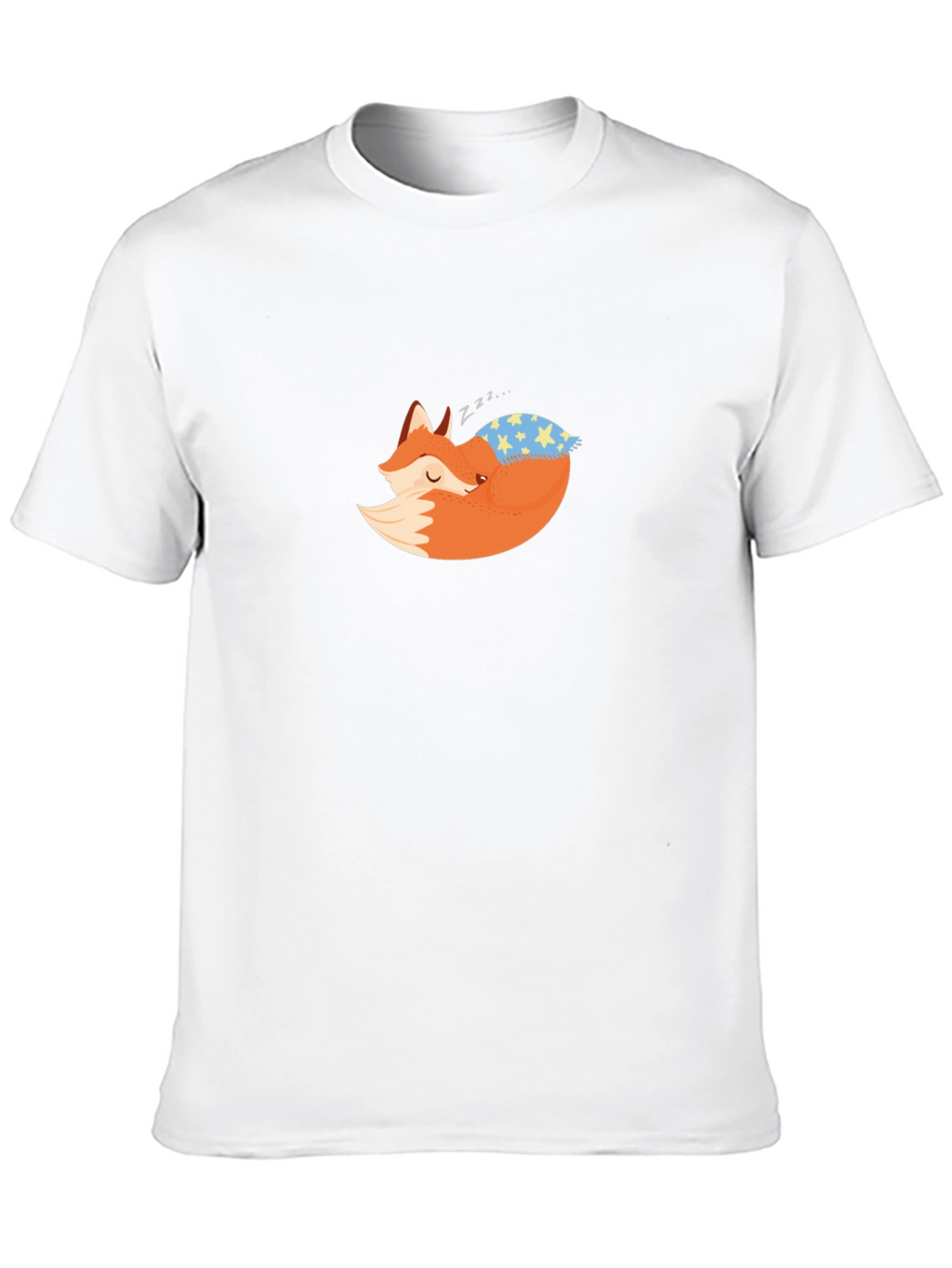 Fox Sleeping on Pillow Black T-Shirt