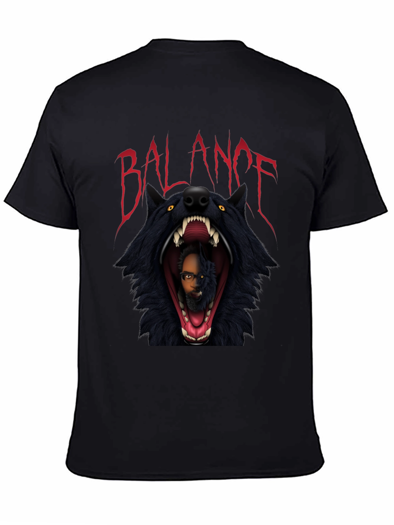 Balance Graphic Print Black T-Shirt