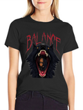 Balance Graphic Print Black T-Shirt