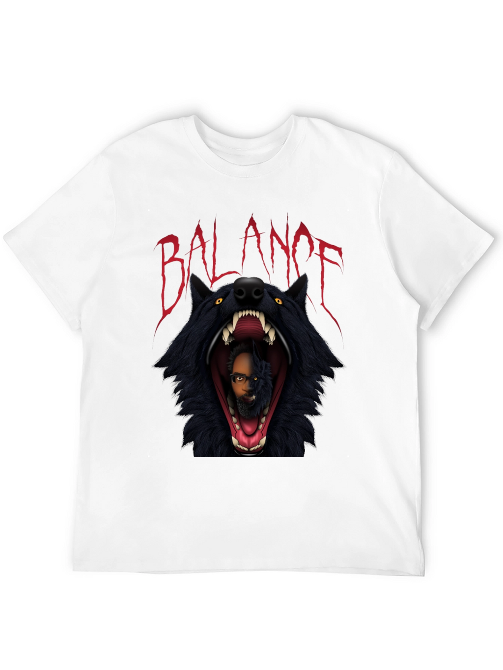 Balance Graphic Print Black T-Shirt