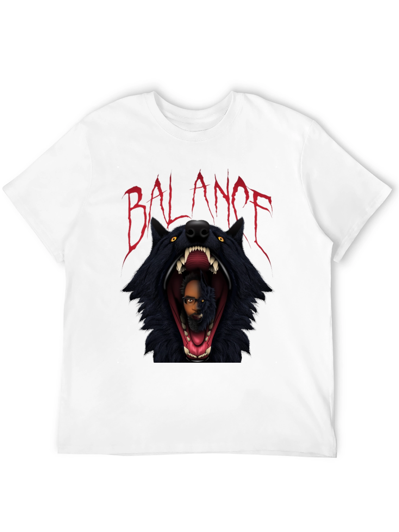 Balance Graphic Print Black T-Shirt