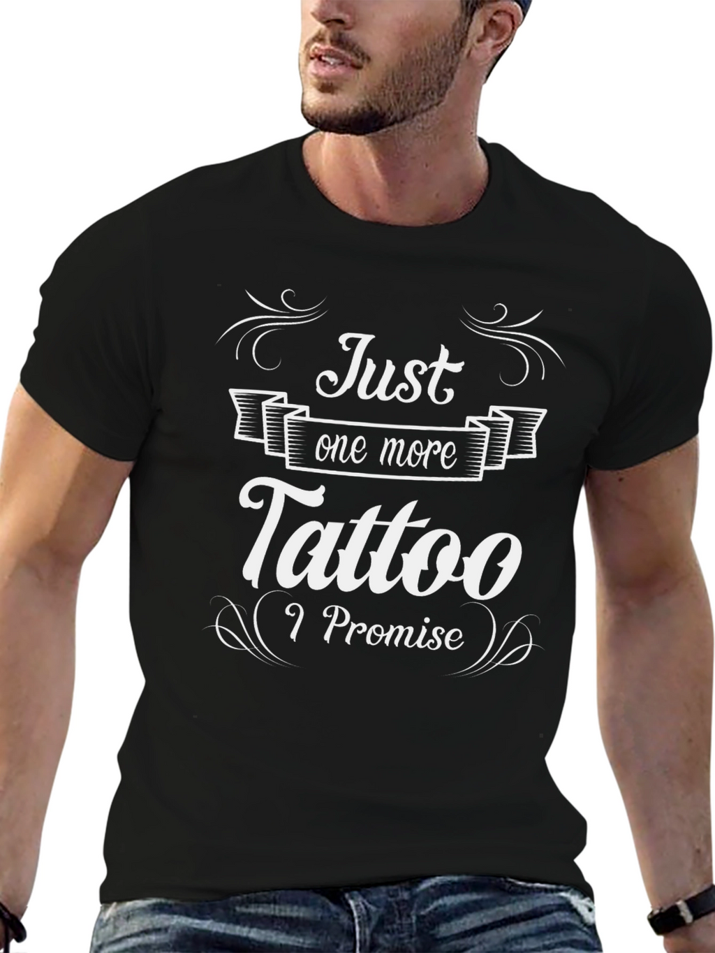 Just One More Tattoo Black Graphic Tee