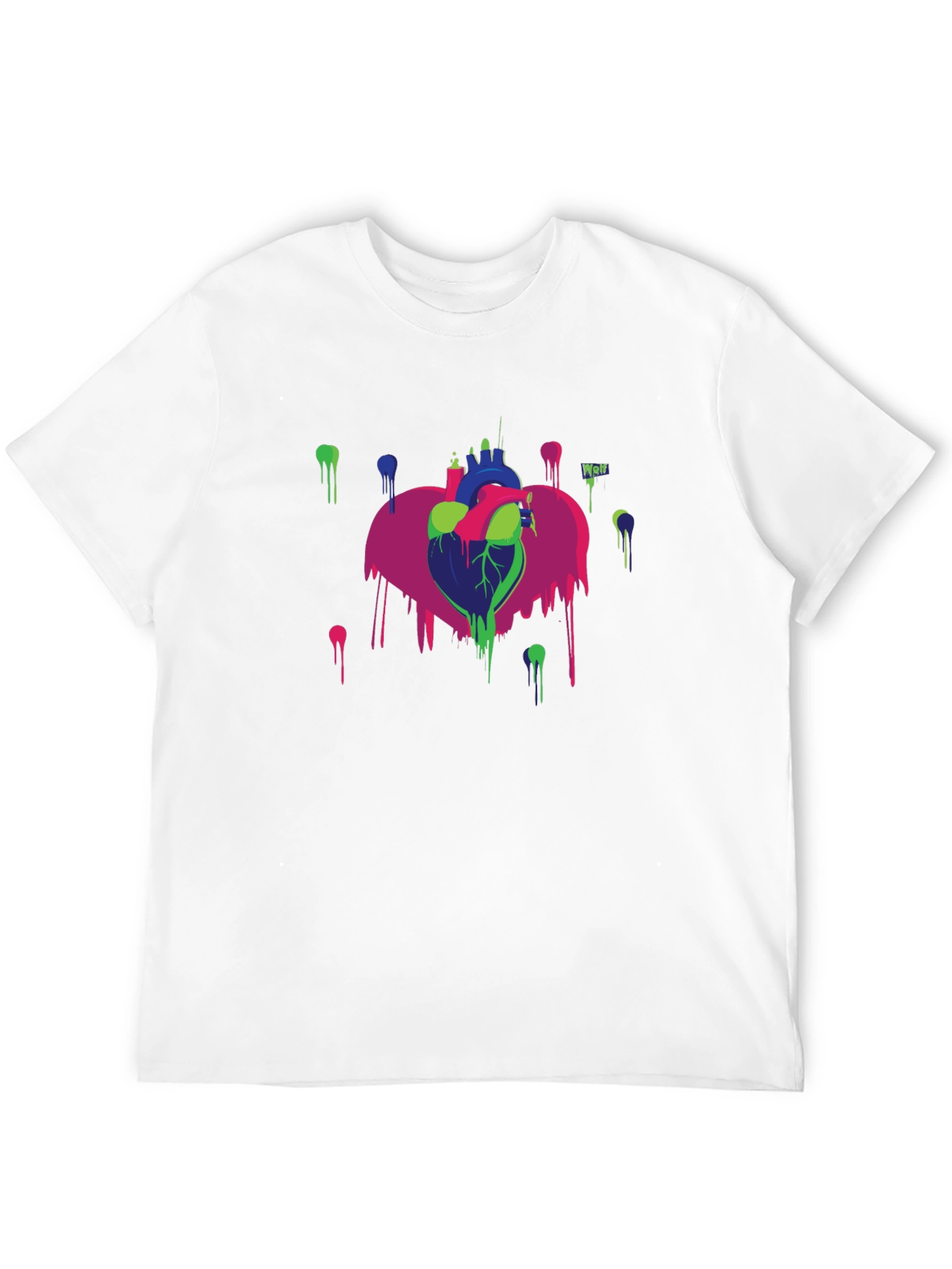 Abstract Heart Graphic Black T-Shirt