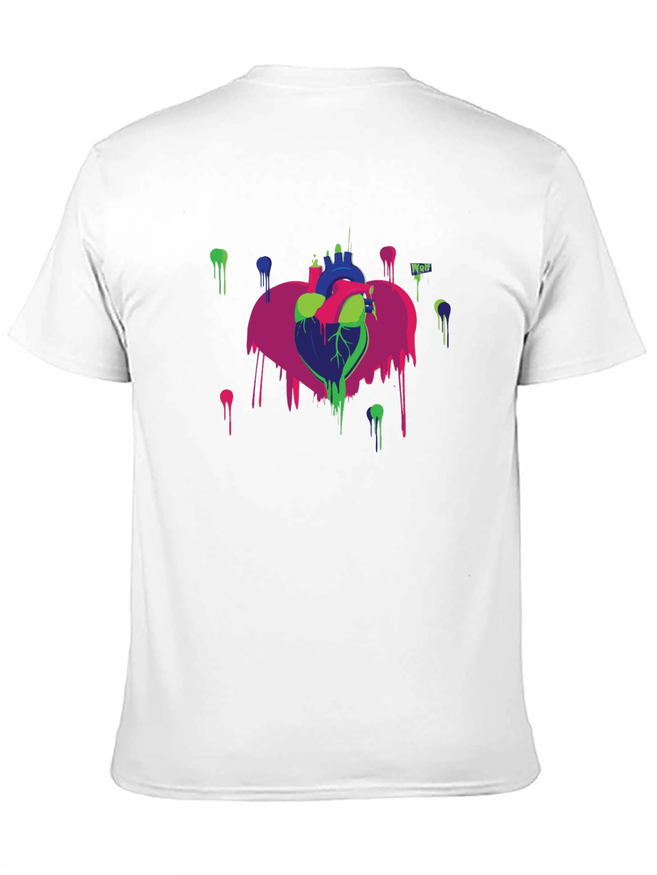 Abstract Heart Graphic Black T-Shirt
