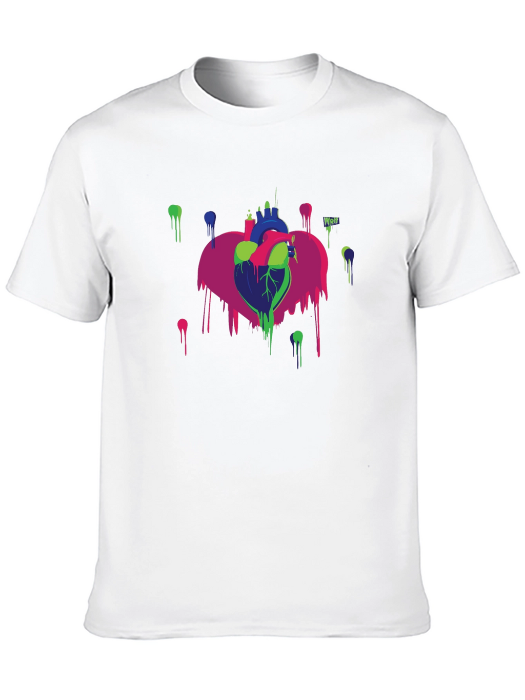 Abstract Heart Graphic Black T-Shirt