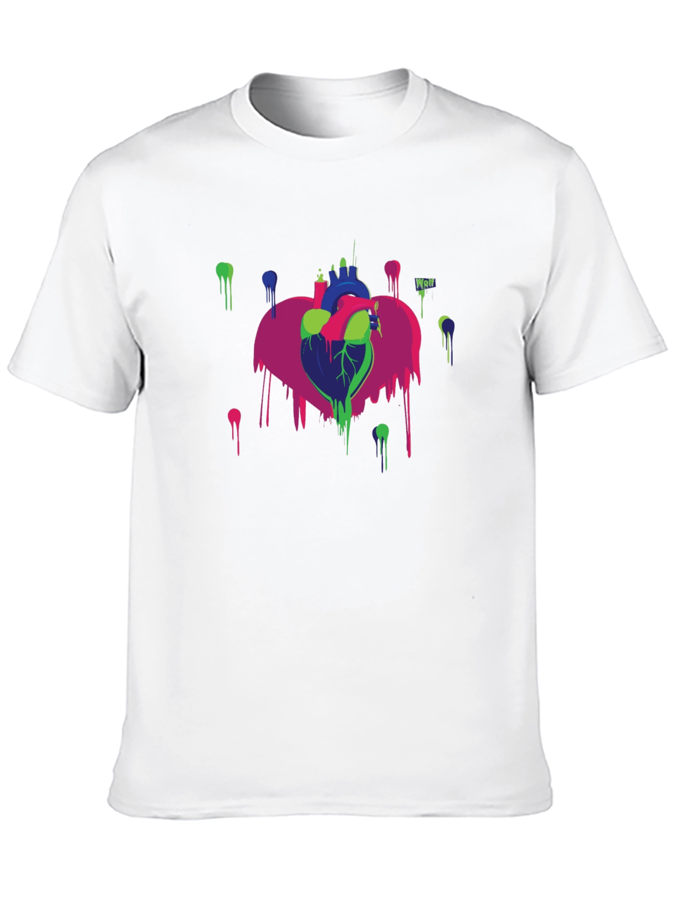 Abstract Heart Graphic Black T-Shirt