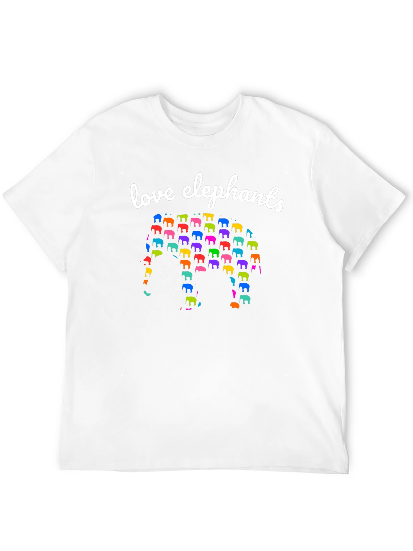 Love Elephants Graphic T-Shirt - Black