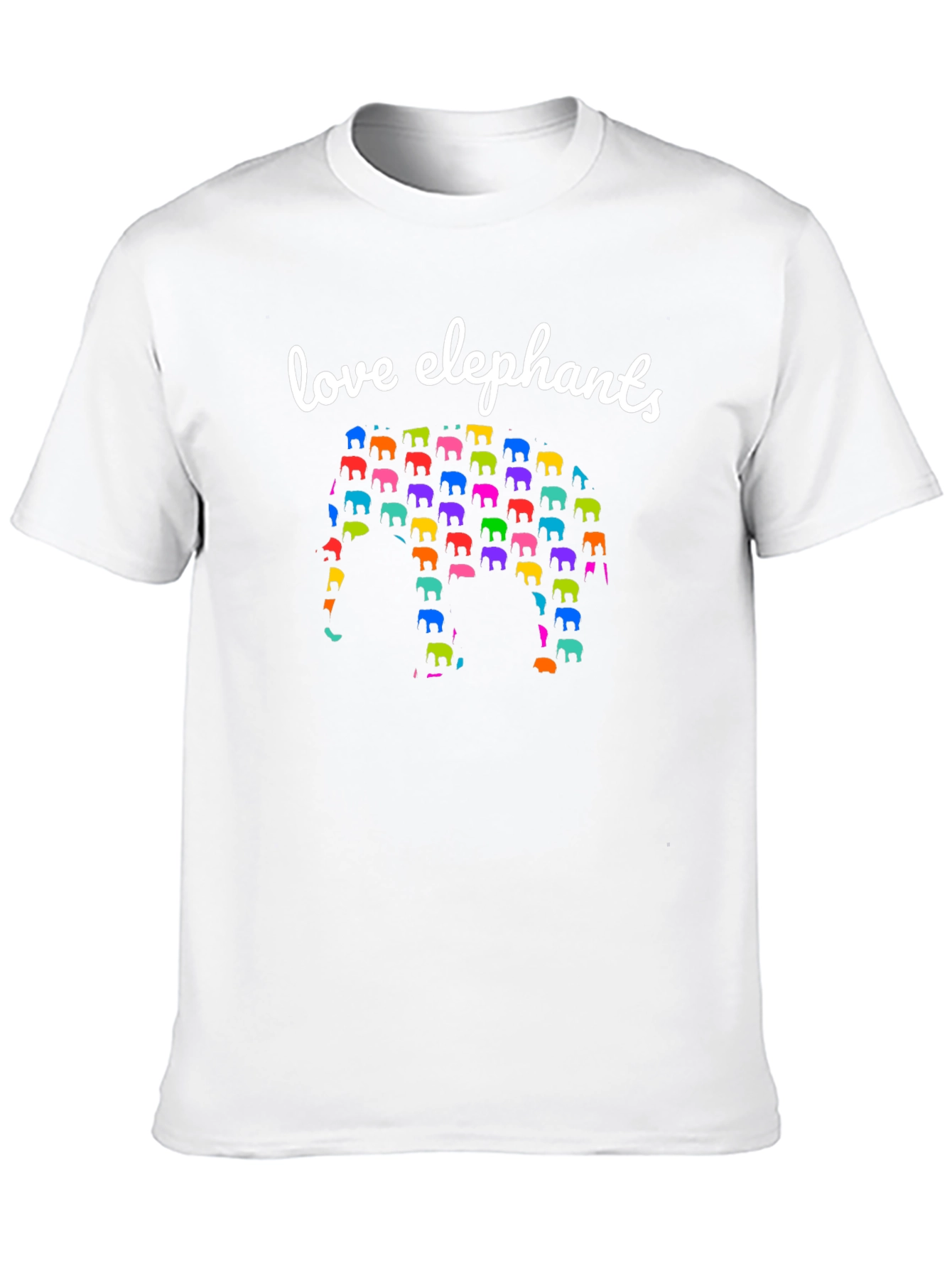 Love Elephants Graphic T-Shirt - Black