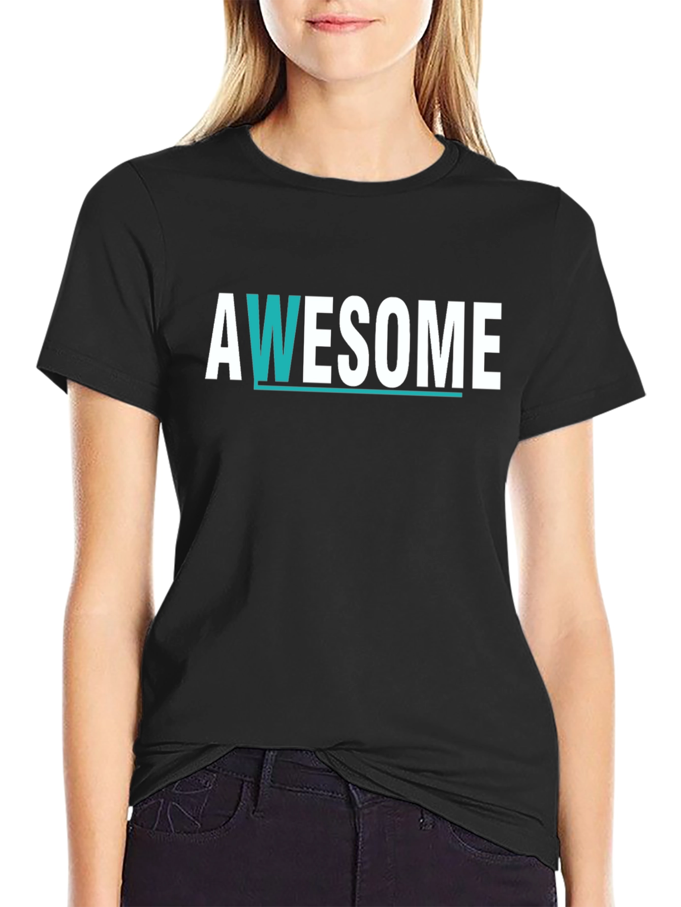 Awesome Graphic Print Black T-Shirt