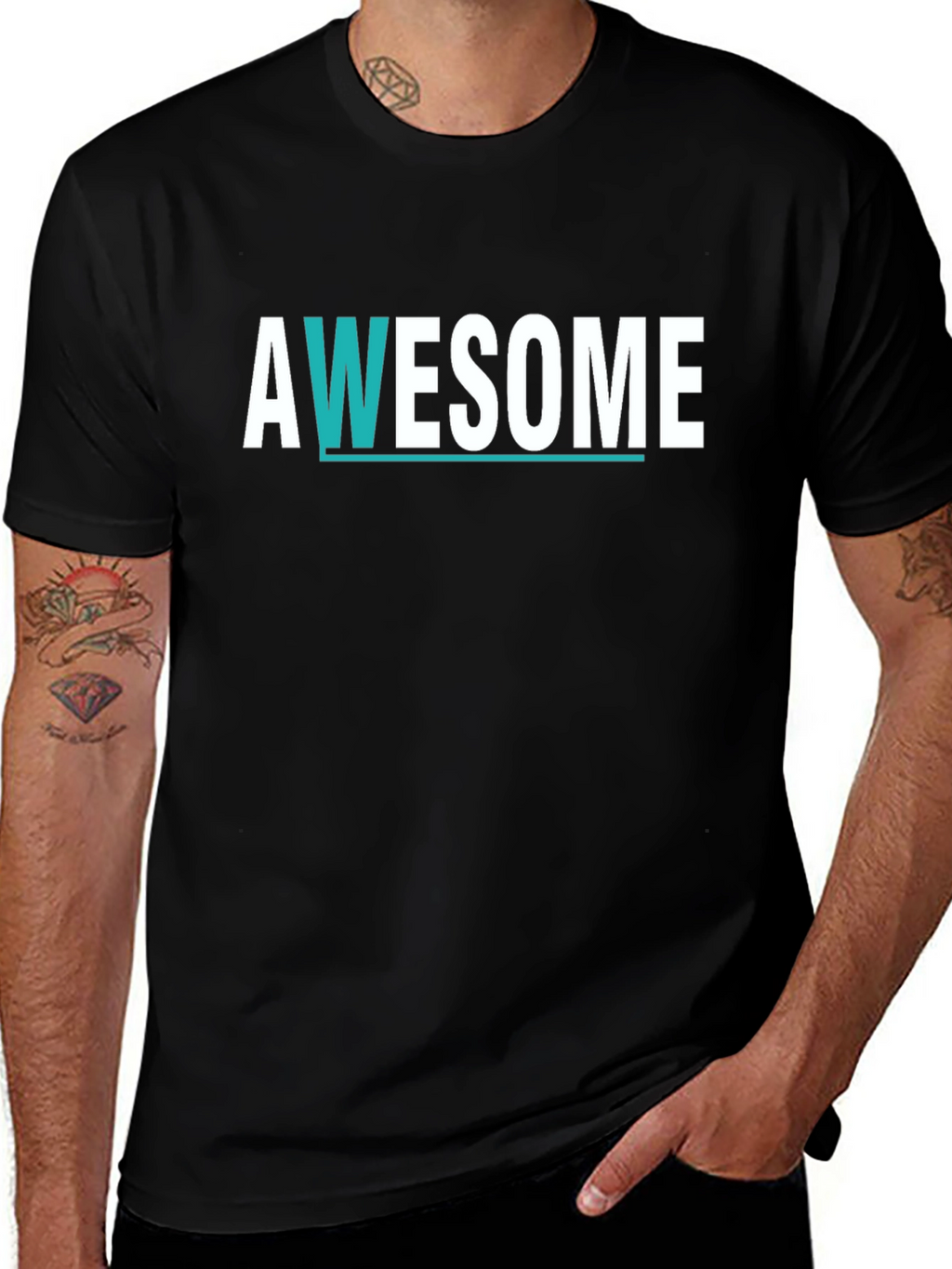 Awesome Graphic Print Black T-Shirt