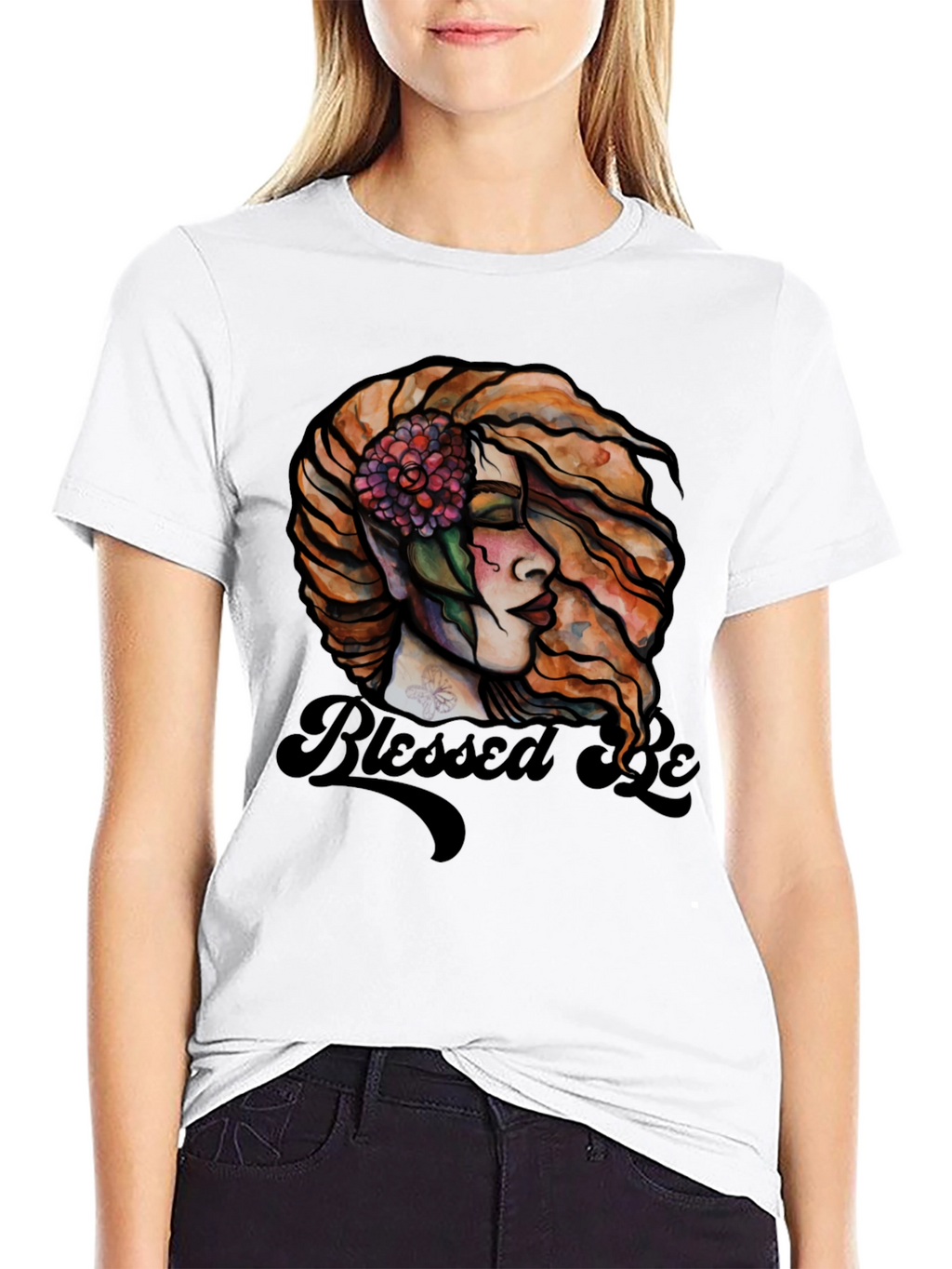 Blessed Be Graphic Tee - Black Cotton Blend