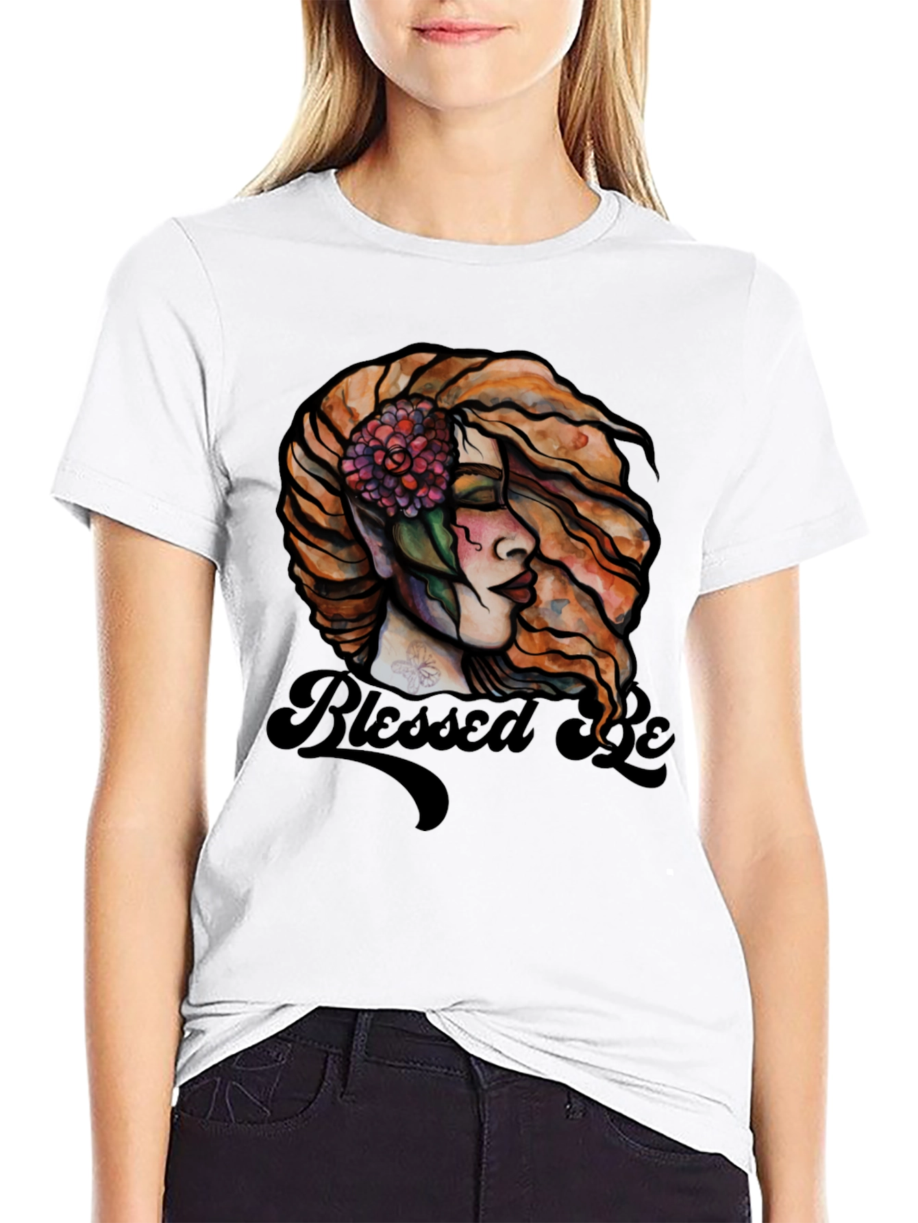 Blessed Be Graphic Tee - Black Cotton Blend