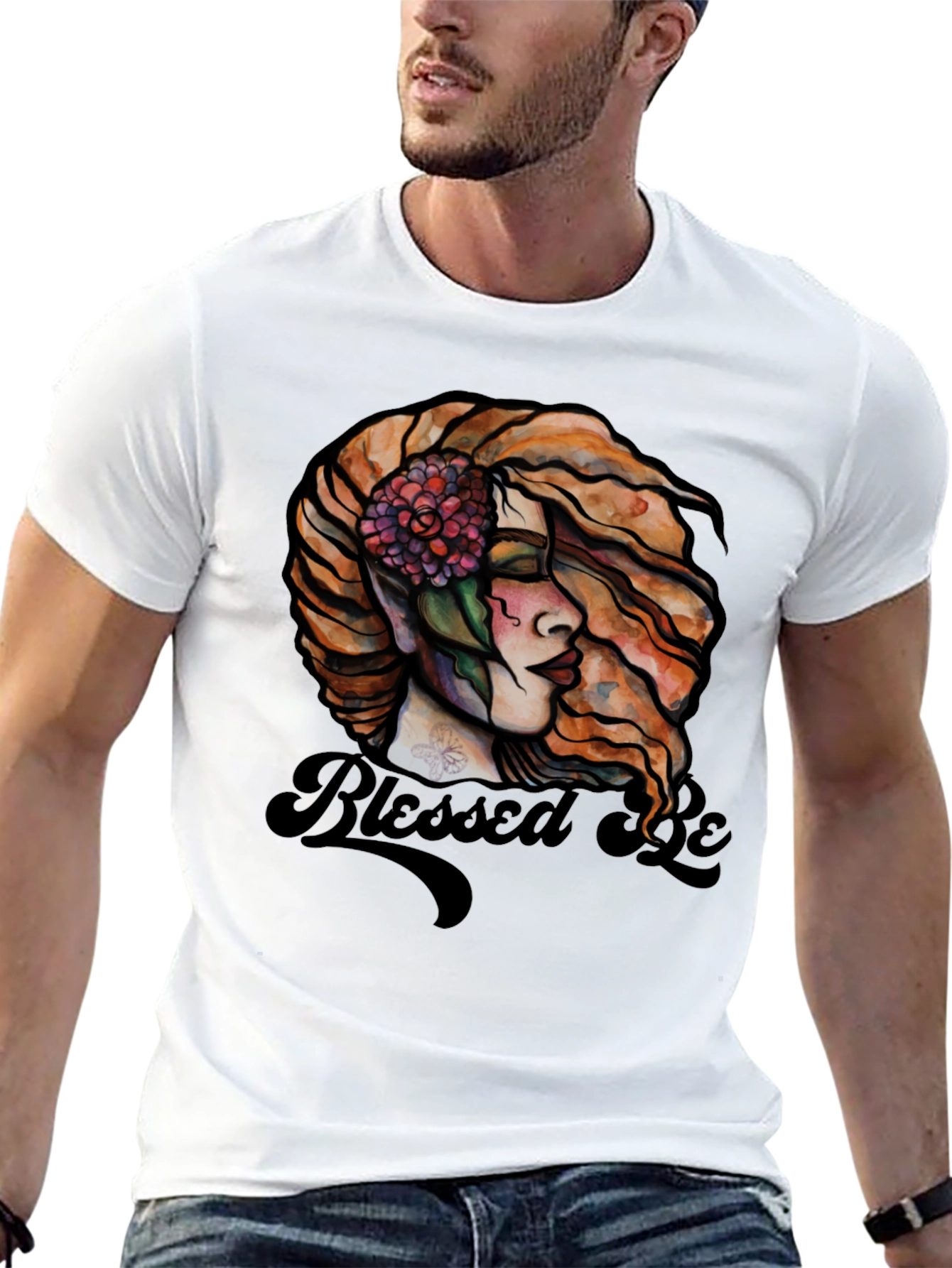 Blessed Be Graphic Tee - Black Cotton Blend