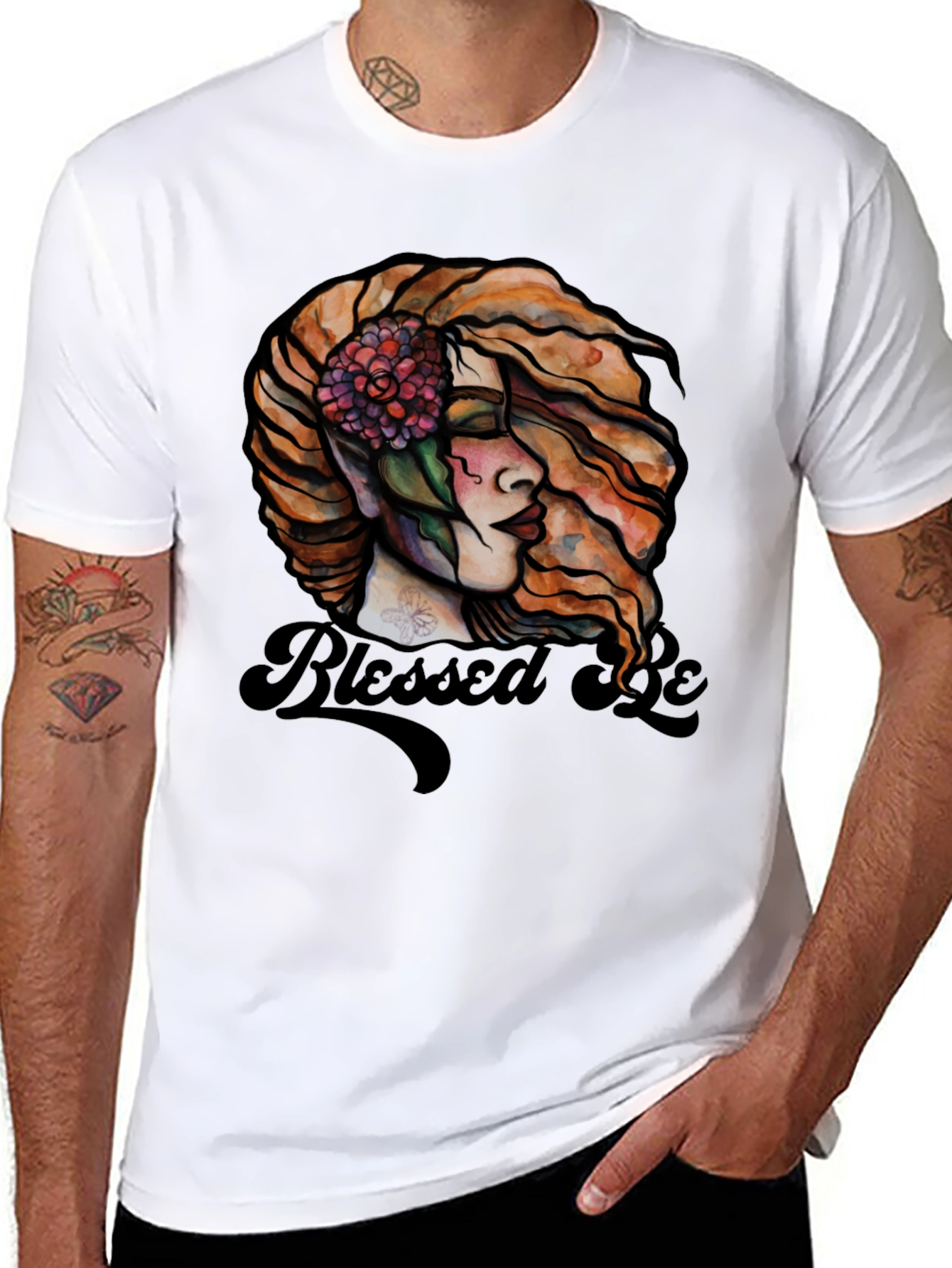 Blessed Be Graphic Tee - Black Cotton Blend