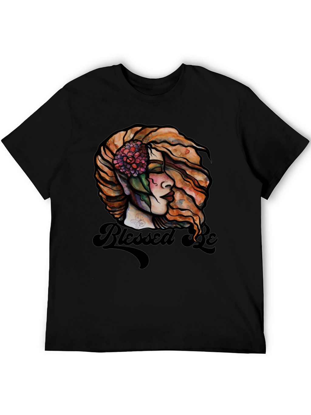 Blessed Be Graphic Tee - Black Cotton Blend