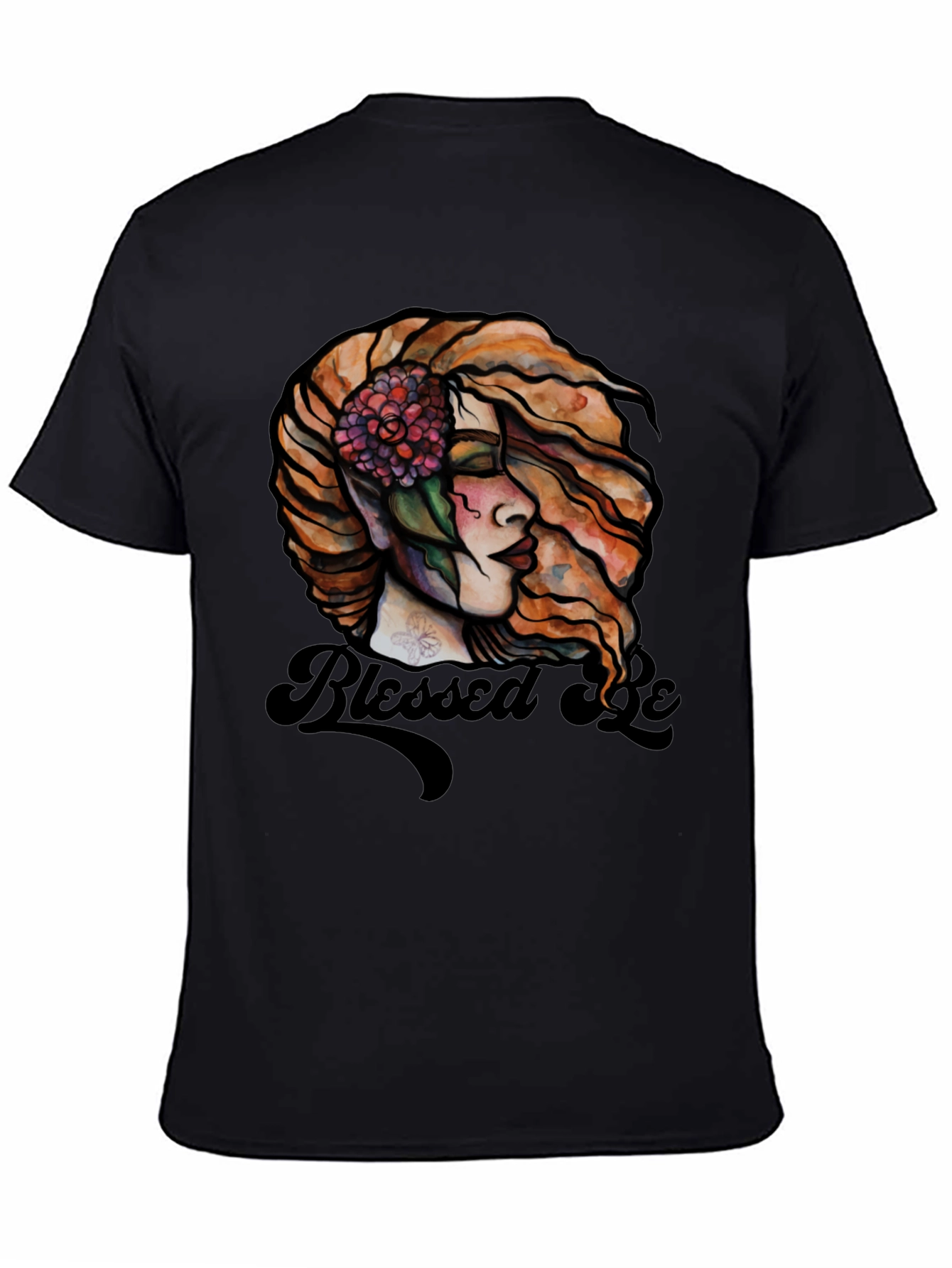 Blessed Be Graphic Tee - Black Cotton Blend