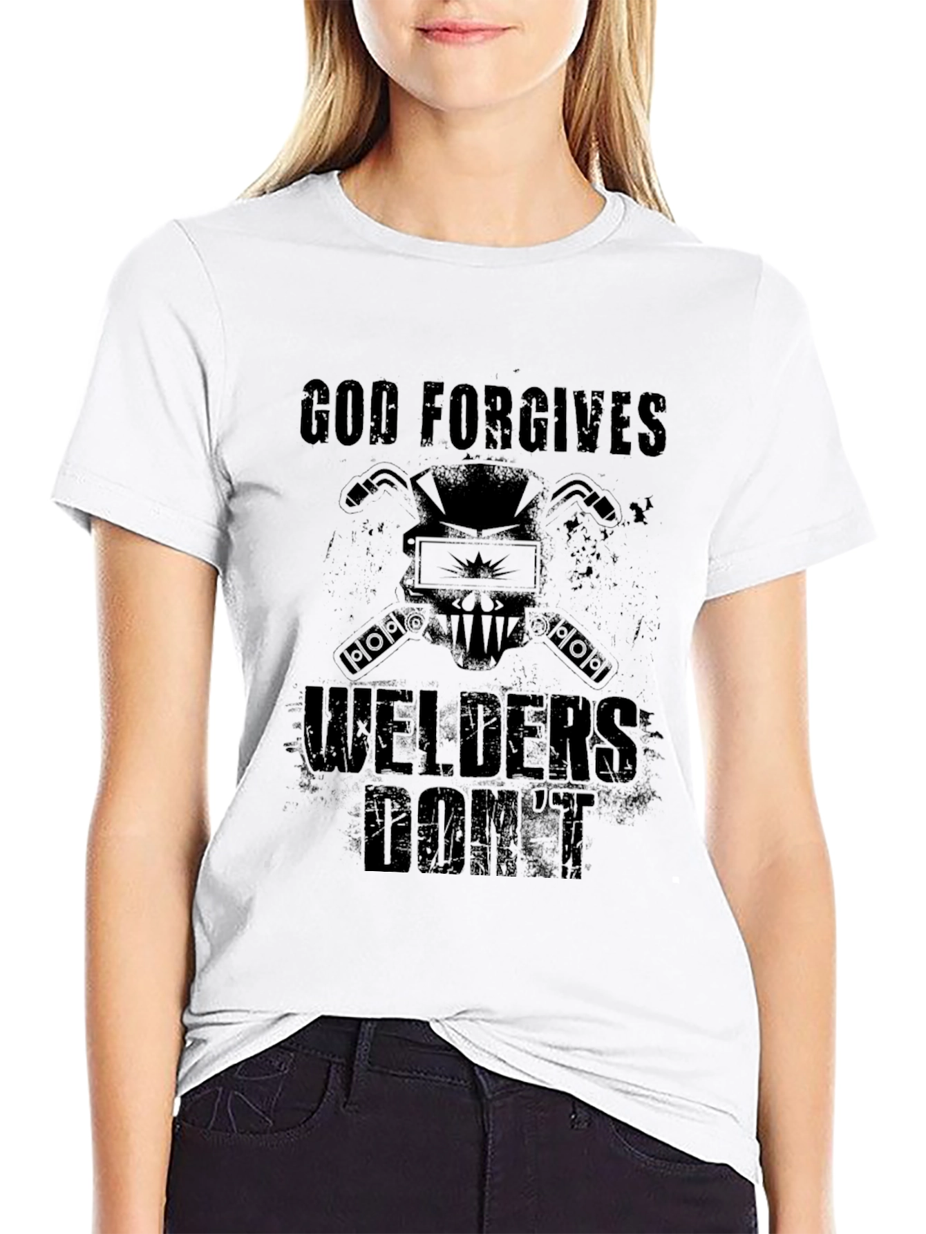 God Forgives Welders Dont Black T-Shirt
