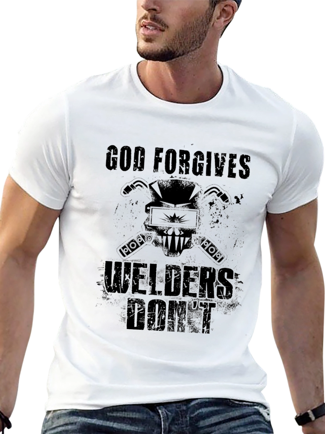 God Forgives Welders Dont Black T-Shirt