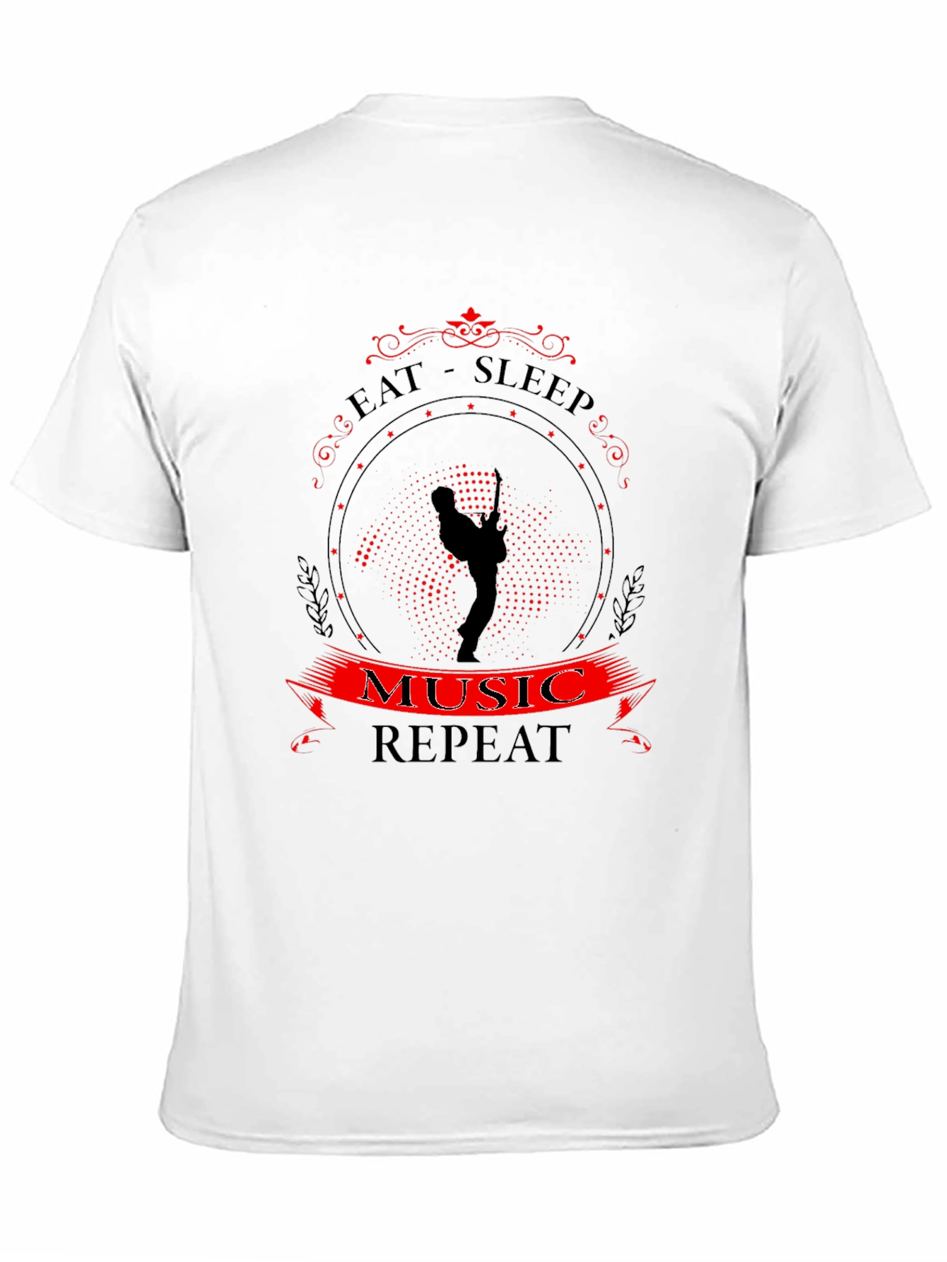 Eat Sleep Music Repeat T-Shirt Black Tee