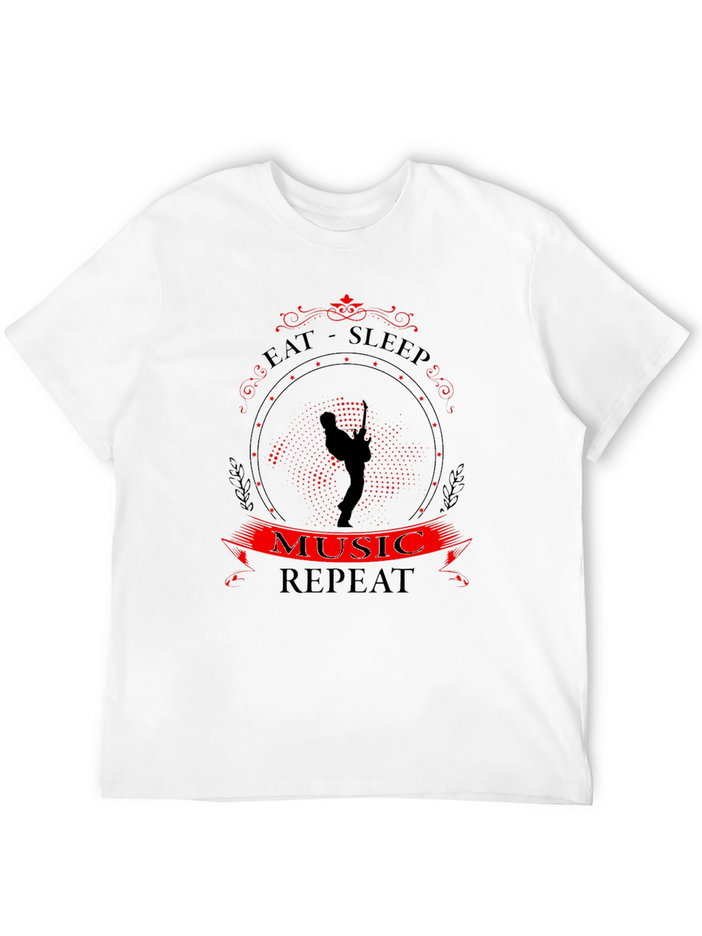 Eat Sleep Music Repeat T-Shirt Black Tee