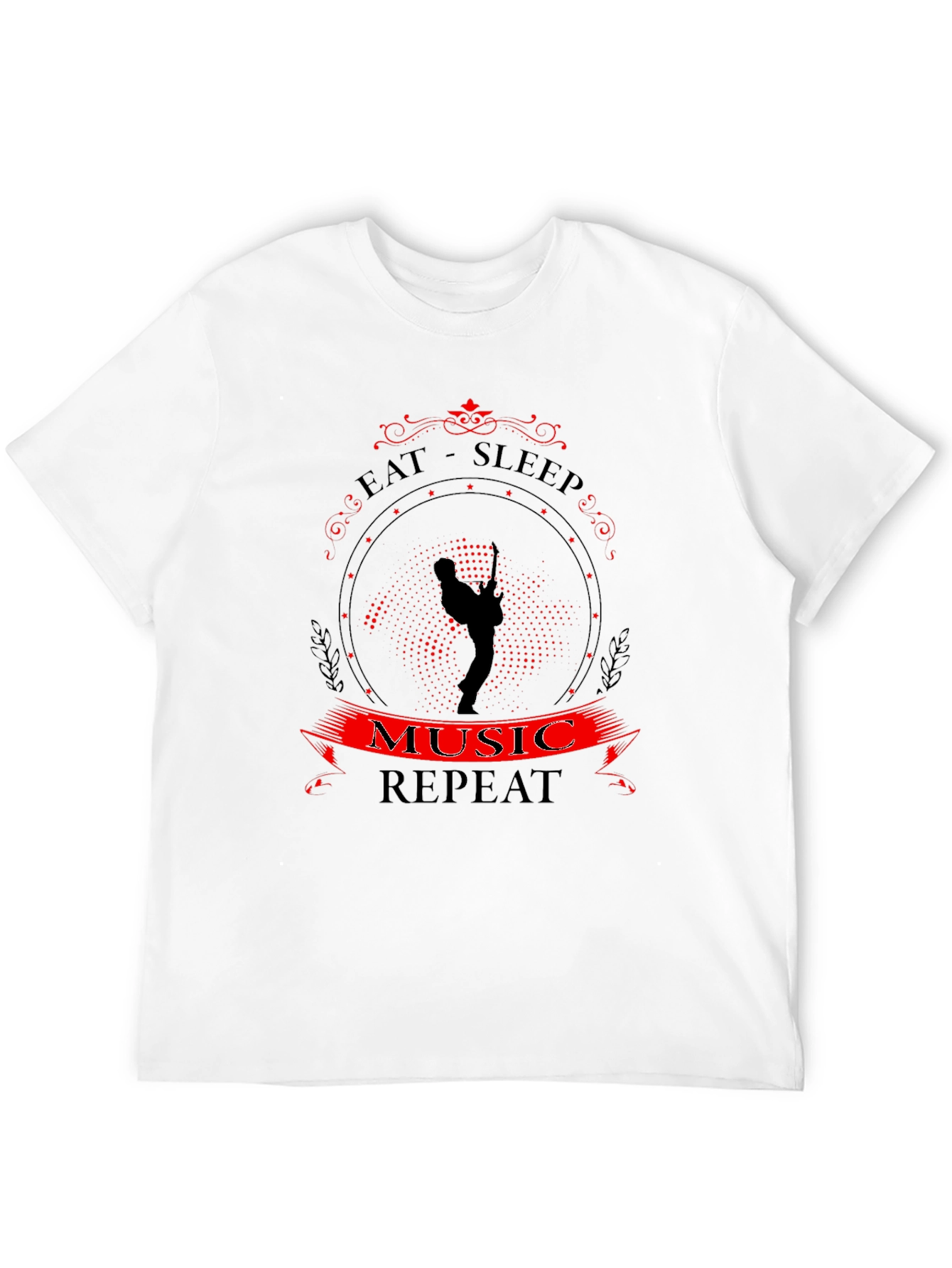 Eat Sleep Music Repeat T-Shirt Black Tee