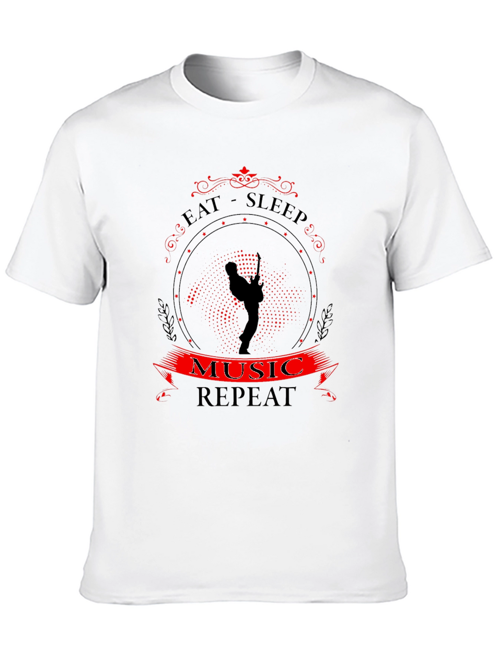 Eat Sleep Music Repeat T-Shirt Black Tee