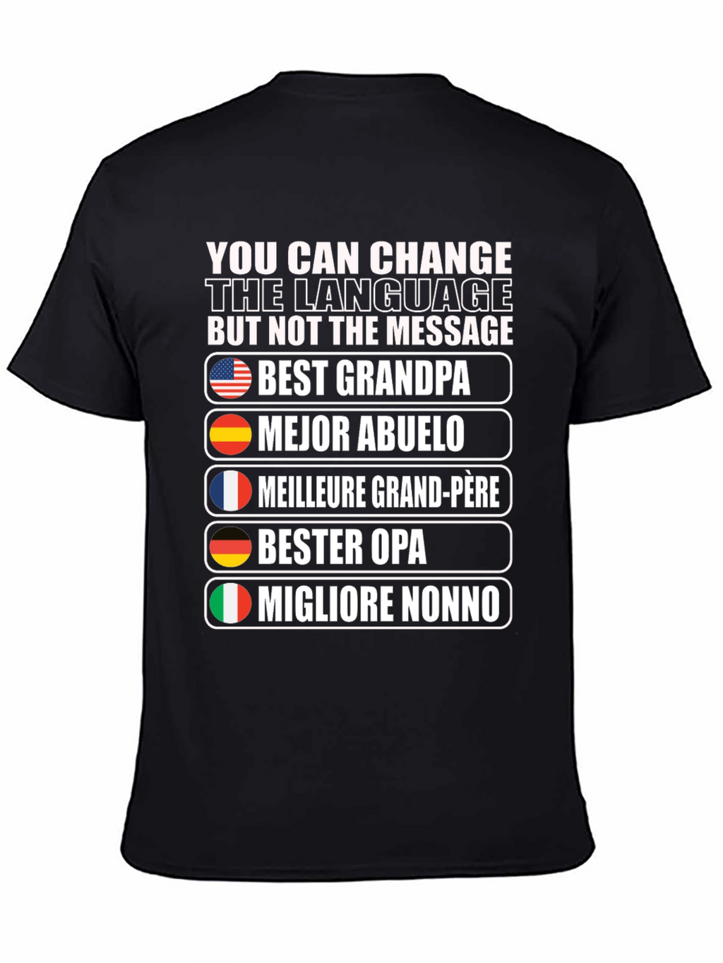 Best Grandpa T-Shirt - Multilingual Grandfather Tee
