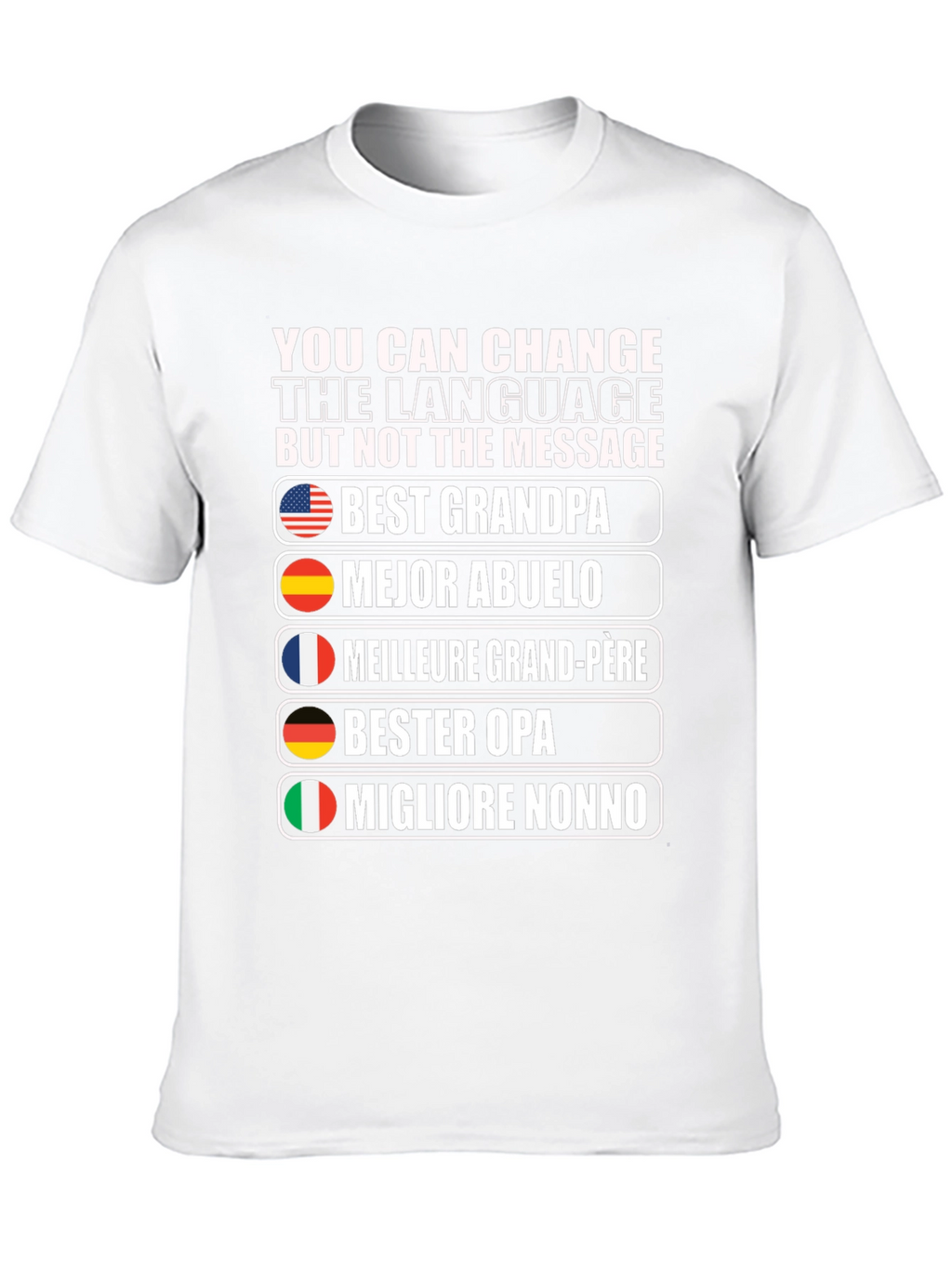 Best Grandpa T-Shirt - Multilingual Grandfather Tee