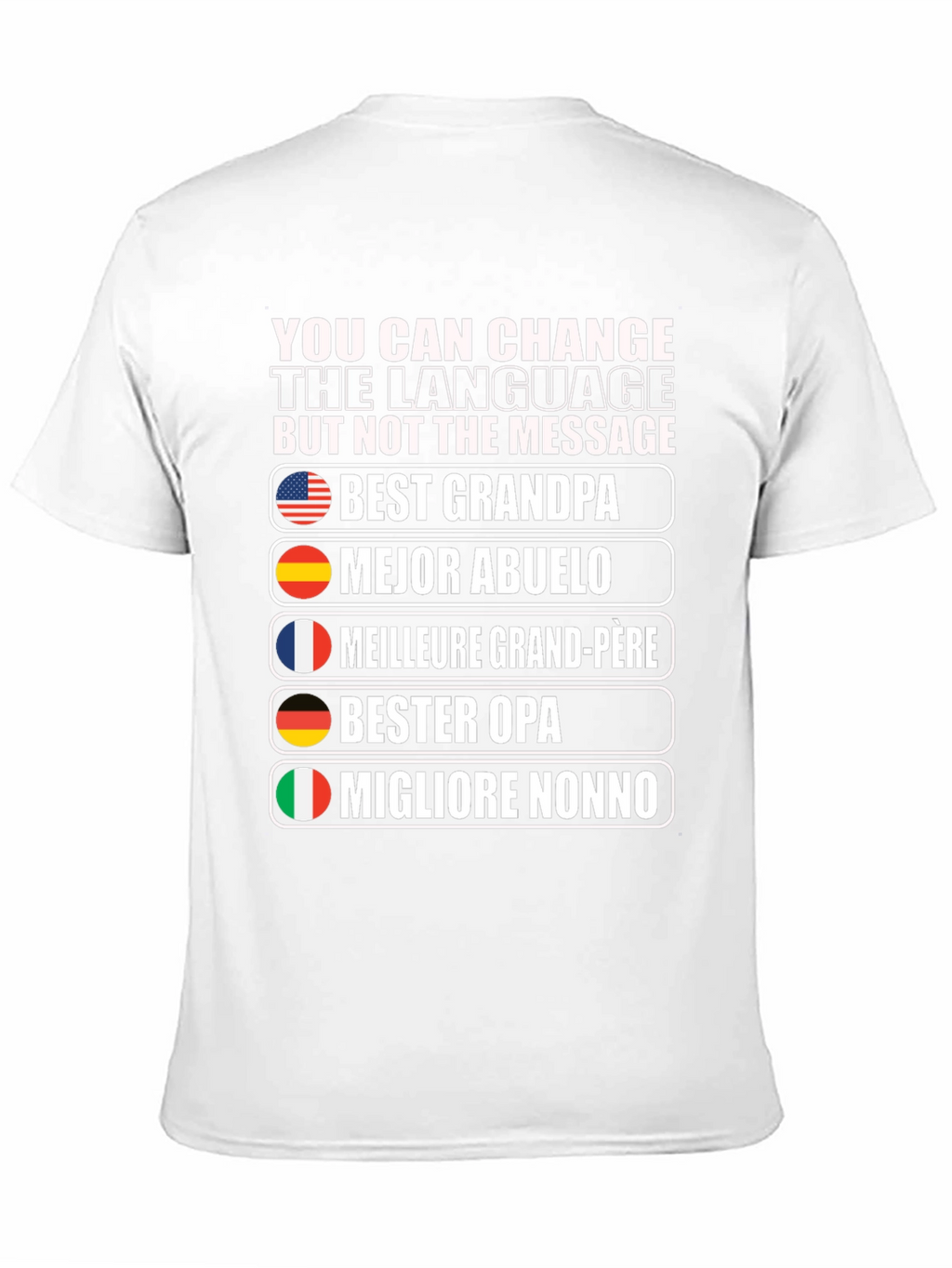 Best Grandpa T-Shirt - Multilingual Grandfather Tee