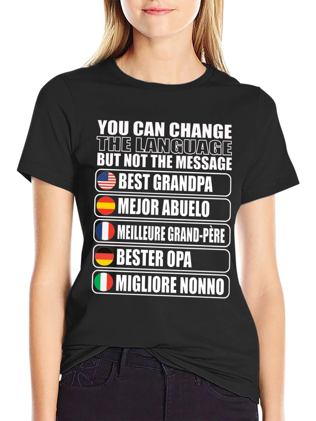 Best Grandpa T-Shirt - Multilingual Grandfather Tee