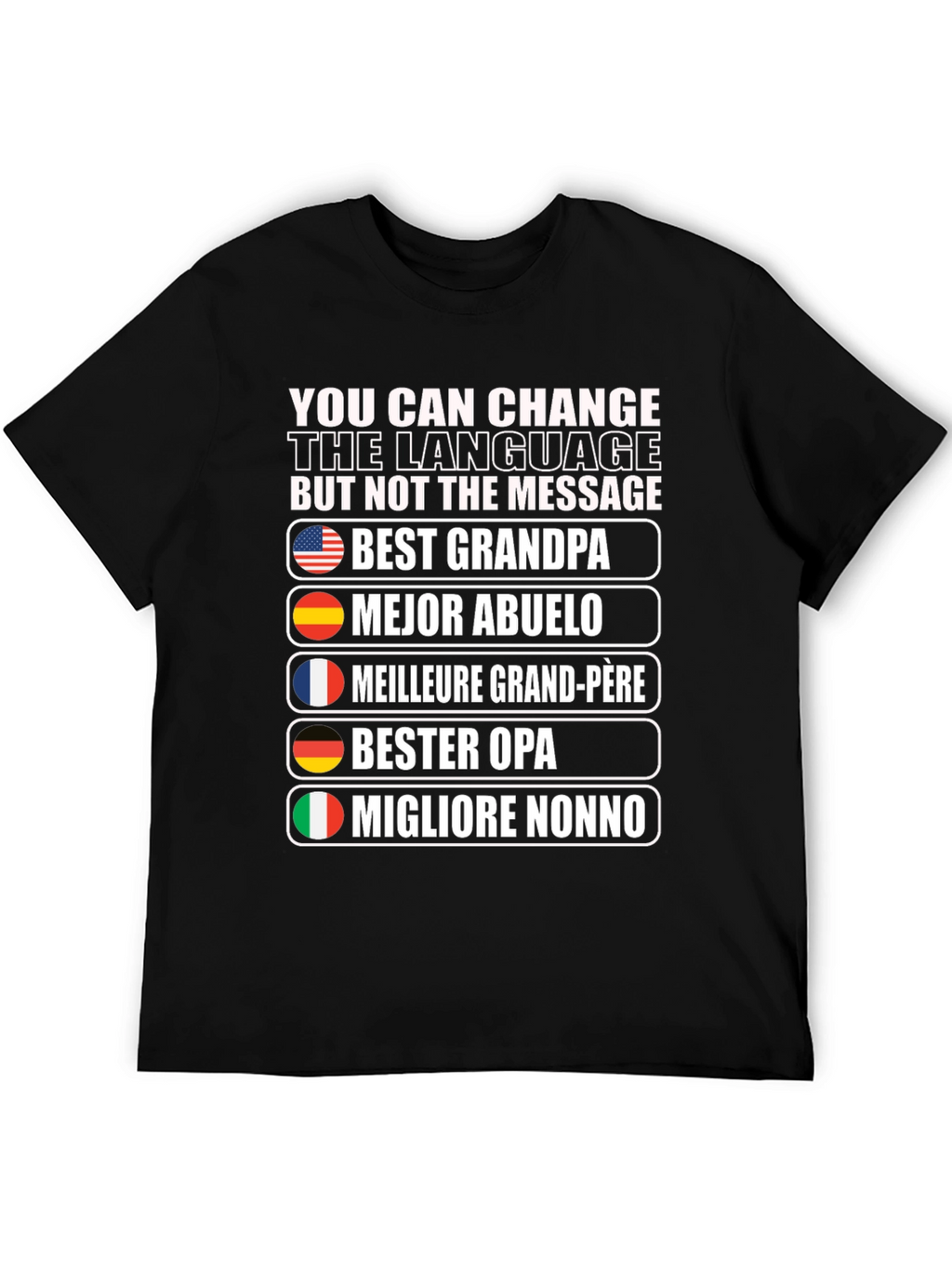 Best Grandpa T-Shirt - Multilingual Grandfather Tee