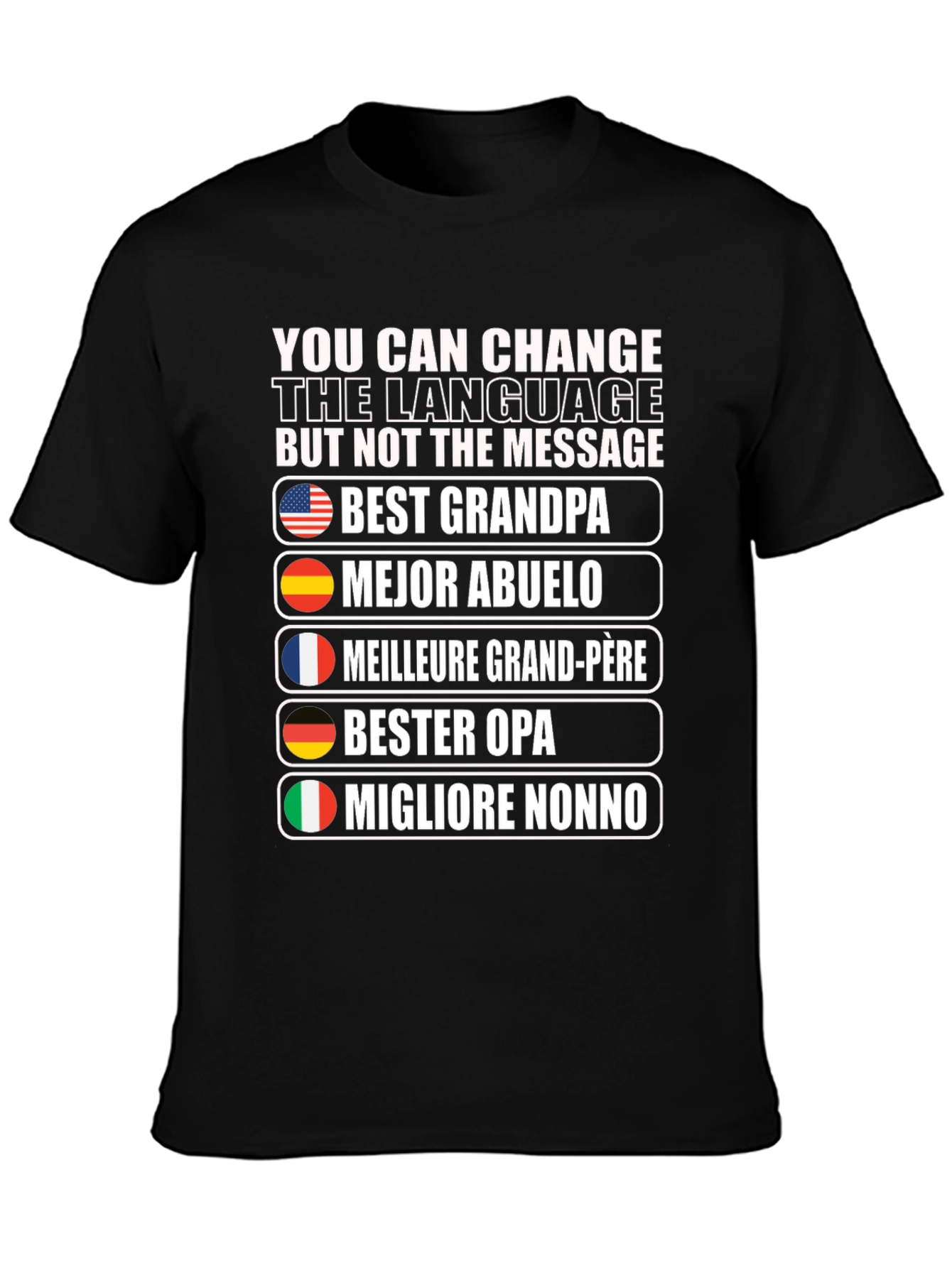 Best Grandpa T-Shirt - Multilingual Grandfather Tee