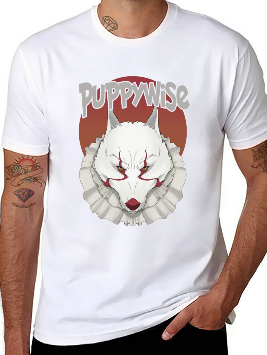 Puppywise T-Shirt: Horror Wolf Clown Tee