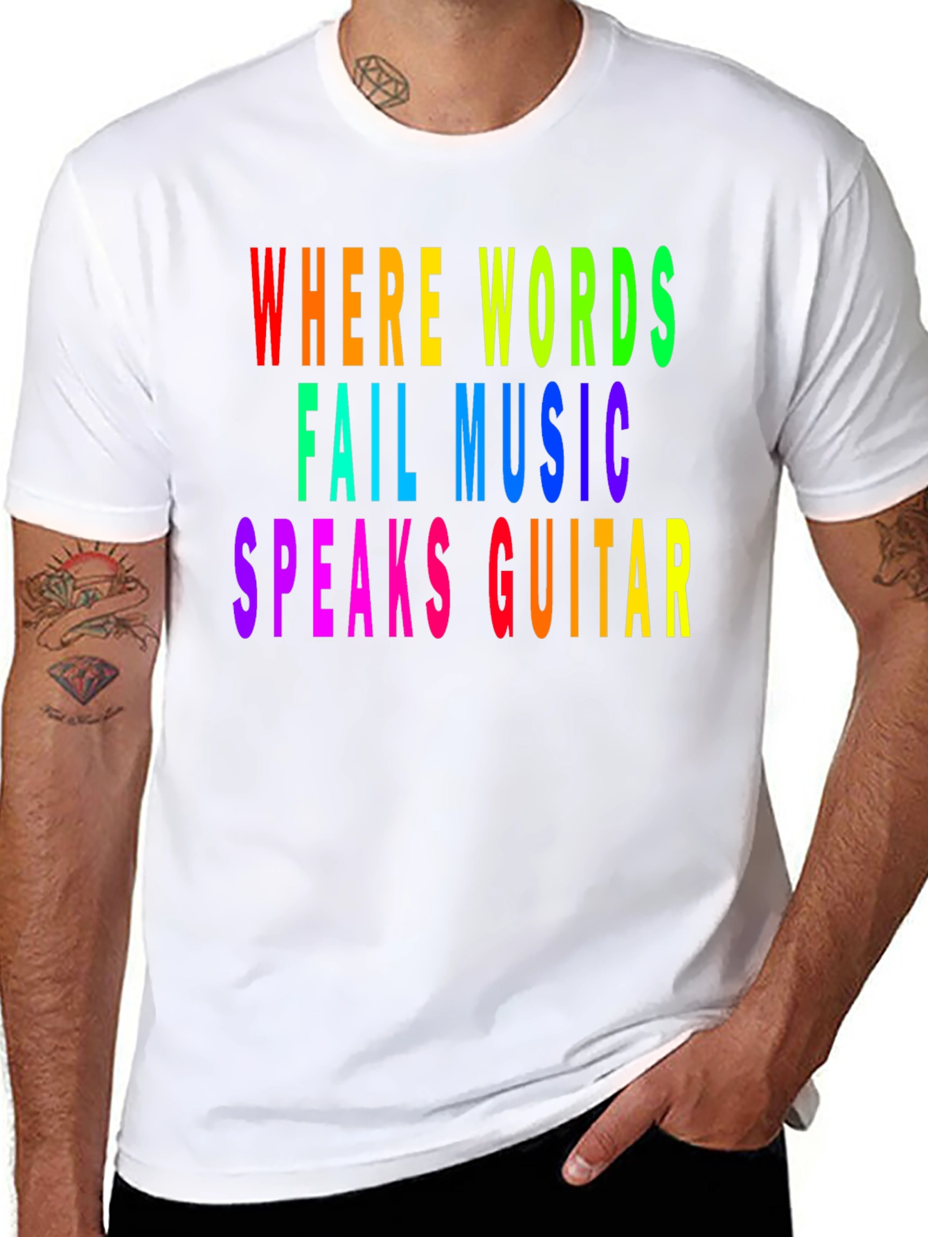Rainbow Music Guitar T-Shirt