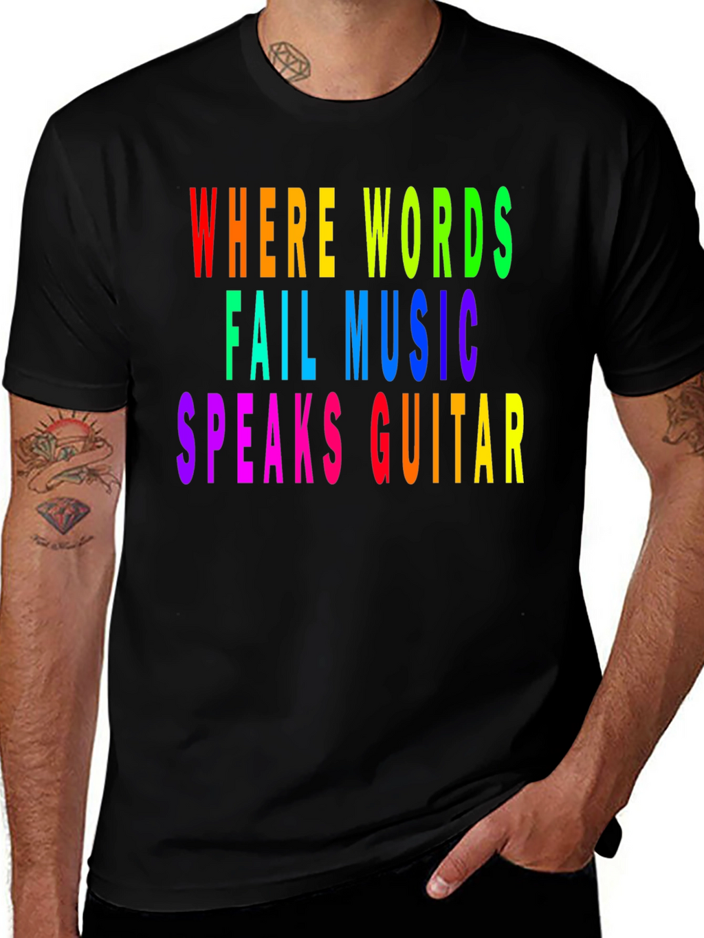 Rainbow Music Guitar T-Shirt