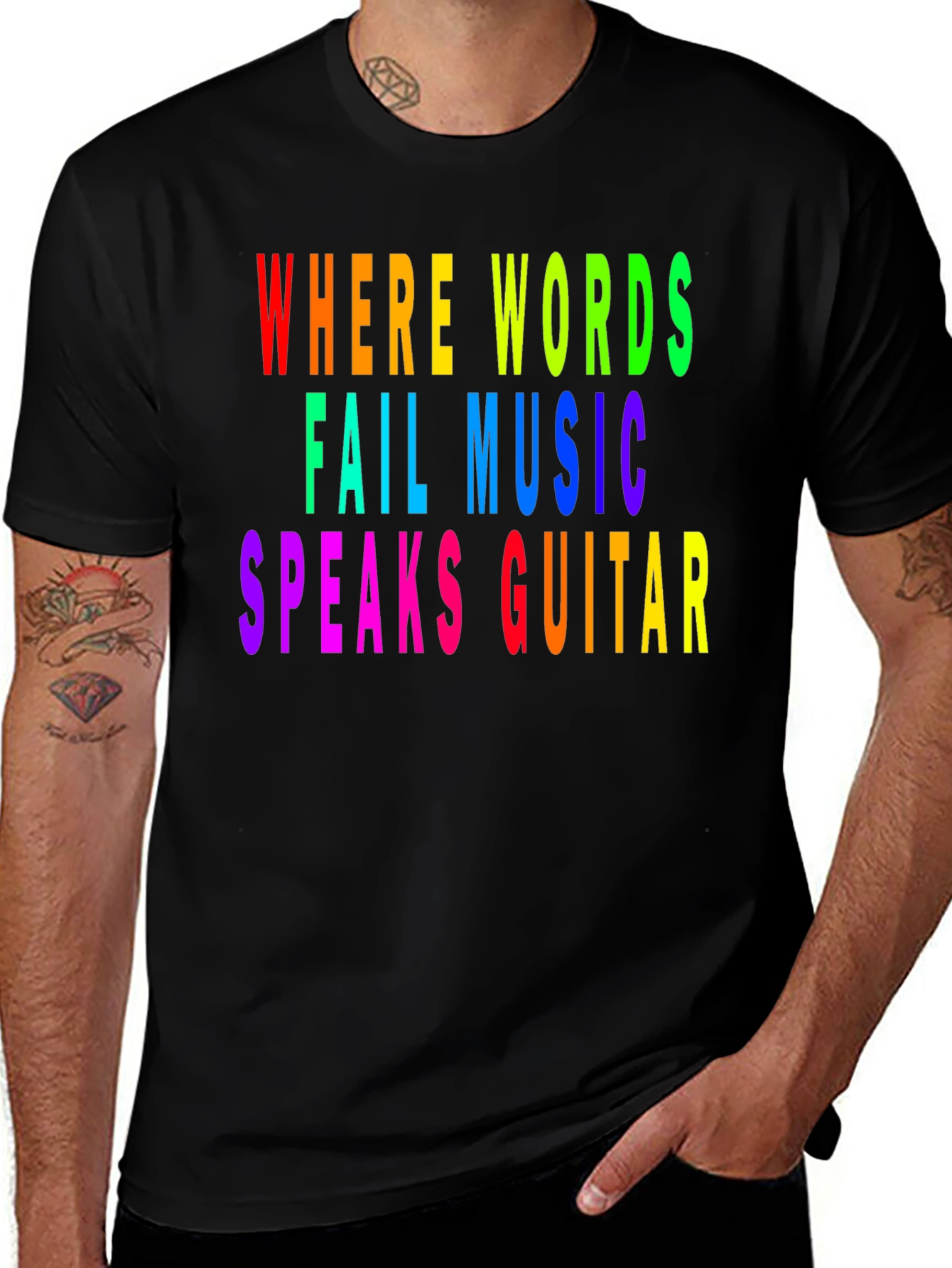 Rainbow Music Guitar T-Shirt