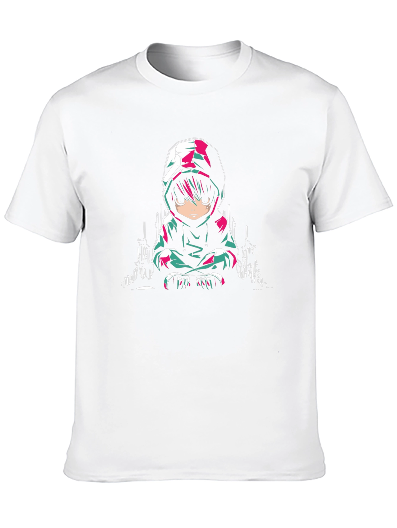 Anime Character Graphic Print Black T-Shirt