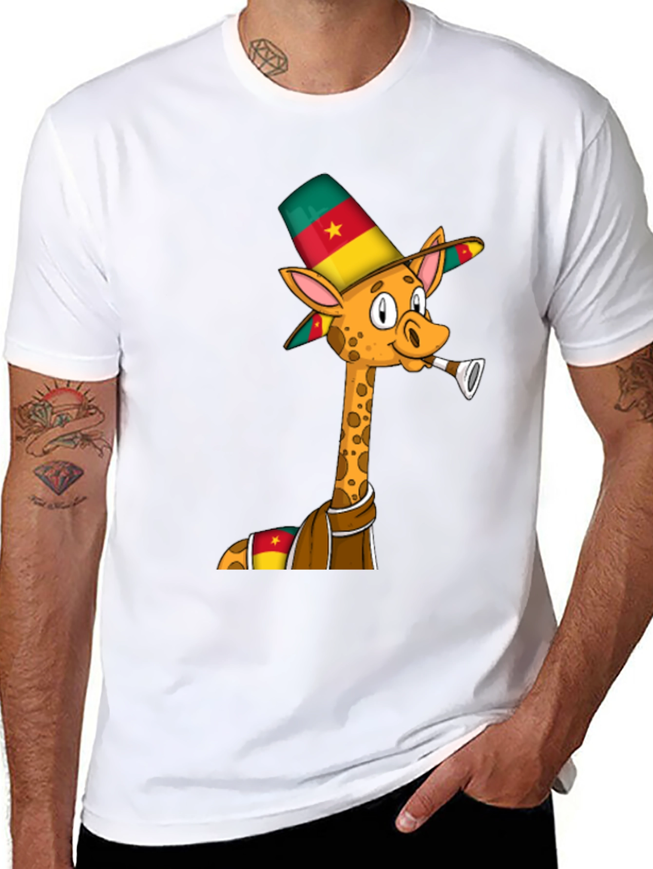 Cameroon Giraffe T-Shirt - Fun & Festive!
