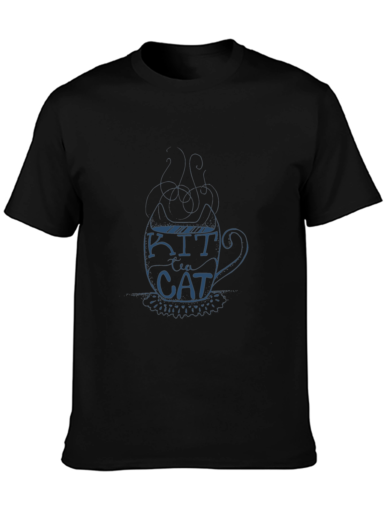 Kit Tea Cat T-Shirt - Black