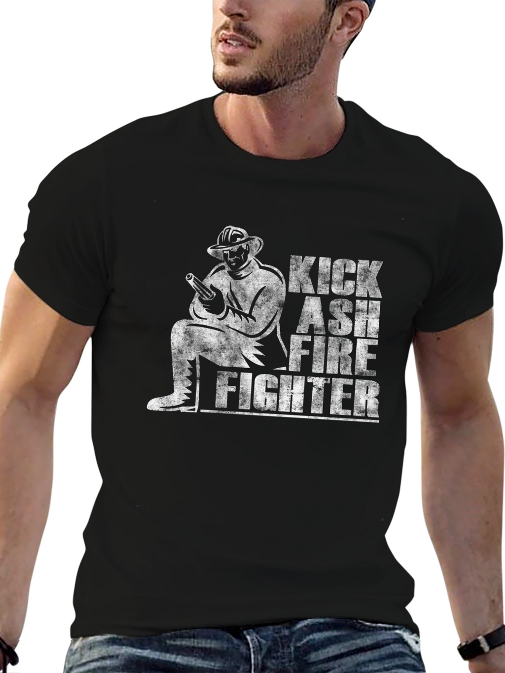 Kick Ash Firefighter Graphic T-Shirt