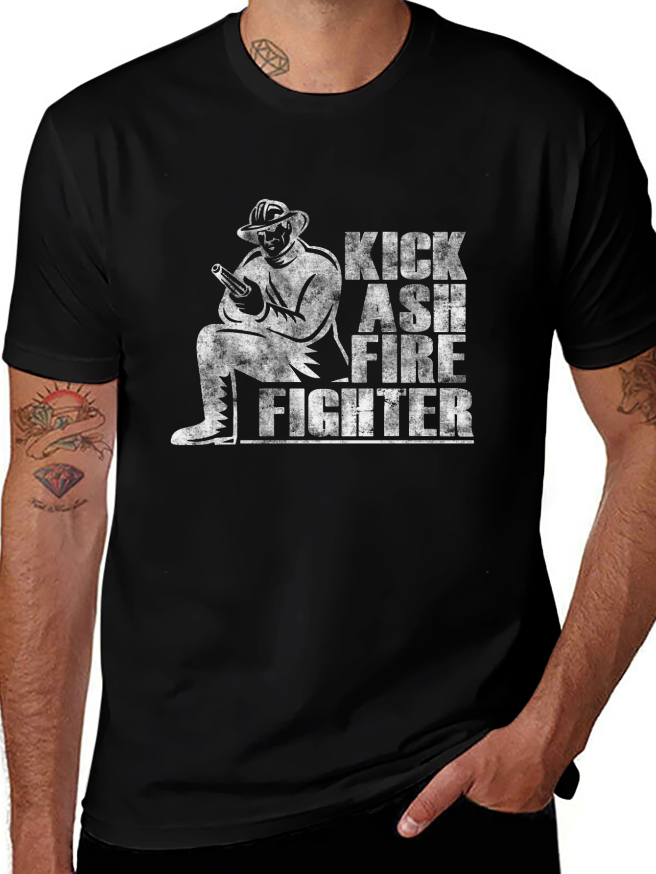 Kick Ash Firefighter Graphic T-Shirt
