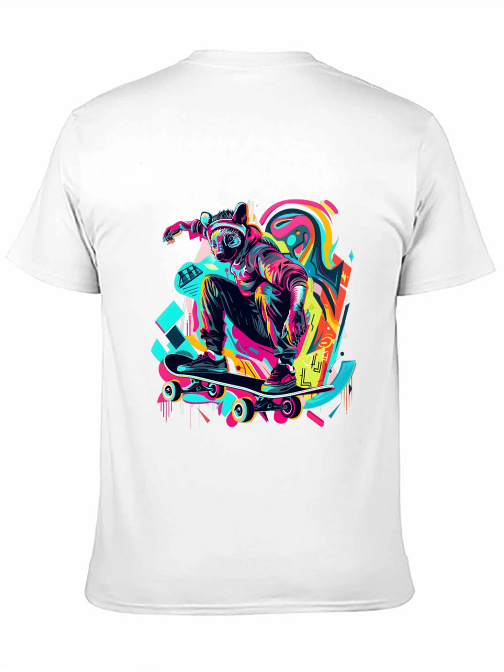 Skater Raccoon Graphic T-Shirt