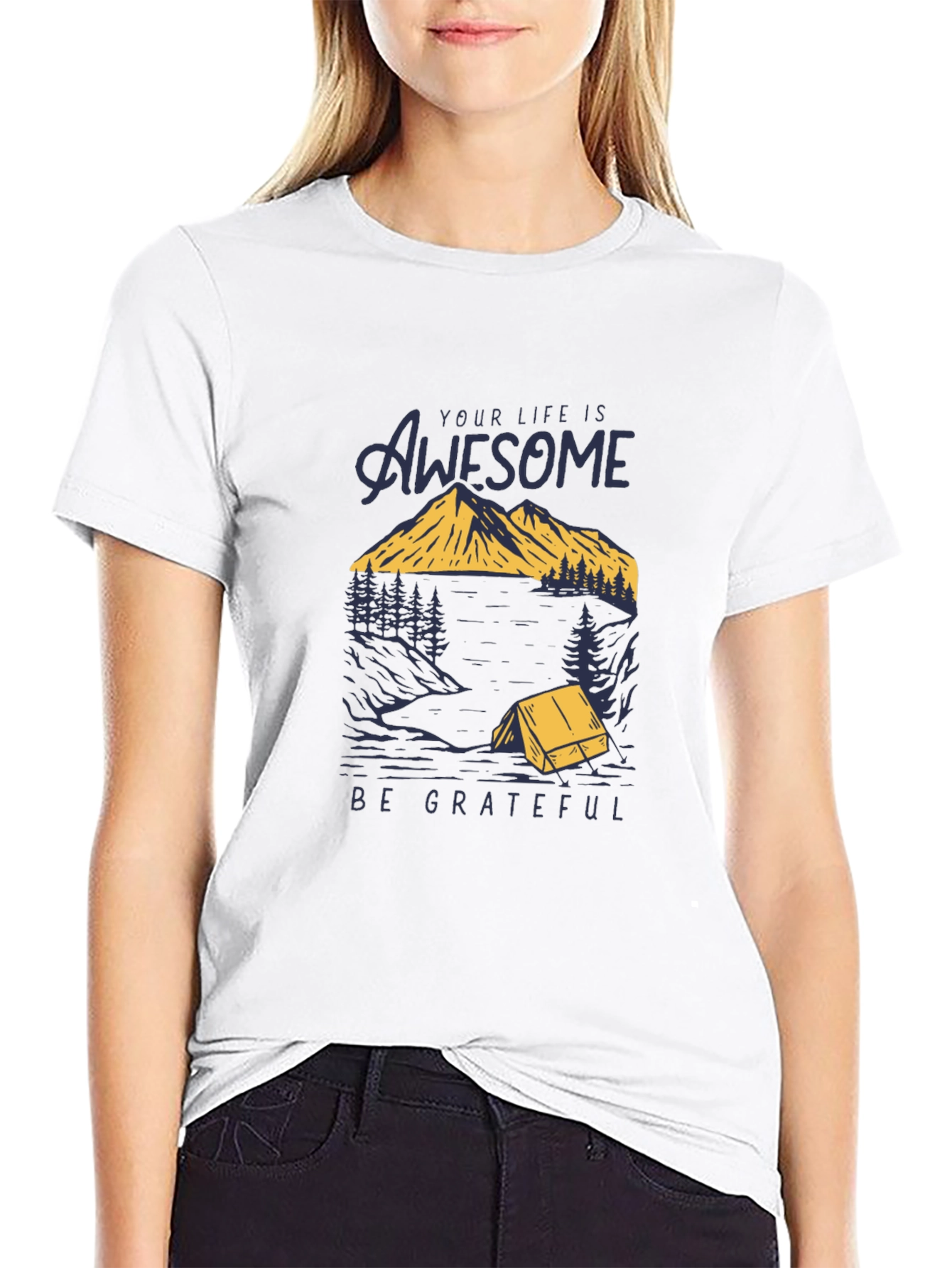 Awesome Life Graphic T-Shirt - Be Grateful Tee